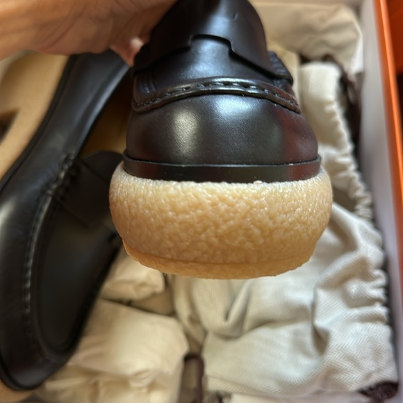 Hermes Fanny H Platform Loafers Noir Leather Womens EU 38 US 9 NIB - Picture 4 of 8